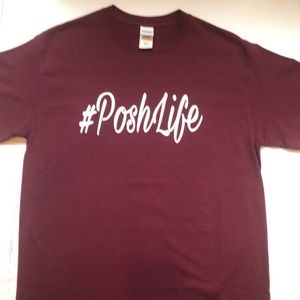 Gildan PoshLife Printed Graphic Maroon T-shirt Women’s Size Medium Brand New